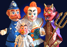 Policeman, Clown, Devil & Baby from Punch & Judy