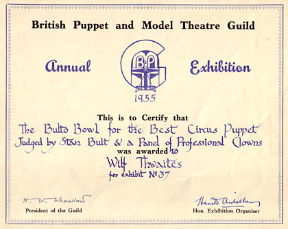 Bulto Bowl Prizewinner 1955 - Wilf Thwaites
